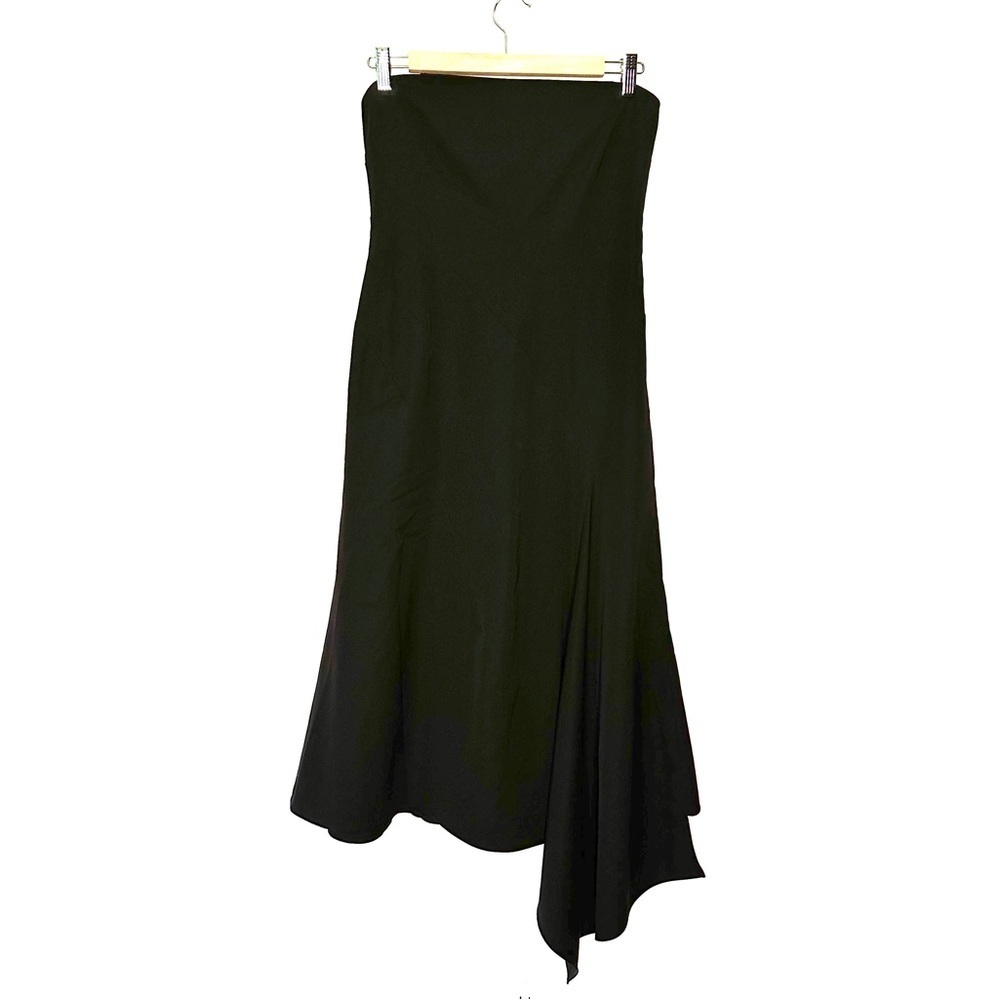 BCBGMaxAzria | Black Asymmetrical Hem Strapless Dress Size 6